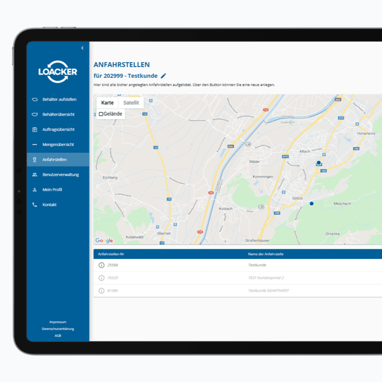 Loacker Recycling Customer Portal